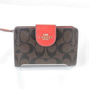 COACH Women's Leather Bi-fold Wallet, Brown